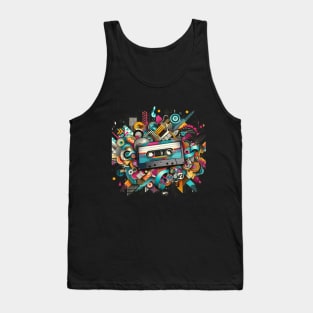 Music tape colorful design Tank Top